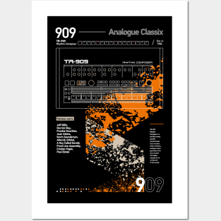 909 Classix Outline Orange Posters and Art